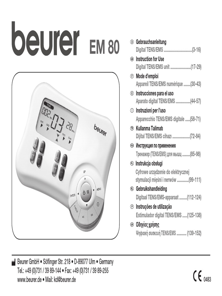 Electroestimuladores ems/tens beurer em 80 BEURER