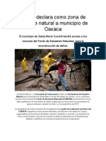 Segob Declara Como Zona de Desastre Natural A Municipio de Oaxaca
