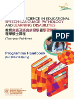 Programme Handbook MScESLPLD Programme Handbook 2014-16 Cohort