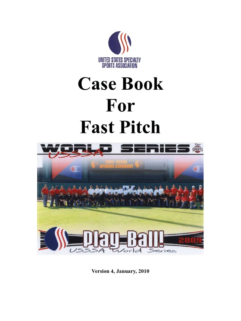 2010 USSSA Fast Pitch Case Book Baseball Field Pitcher
