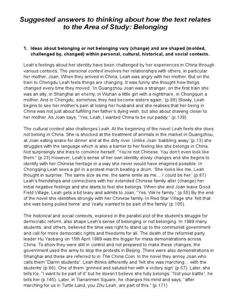 Belonging essay china coin picture