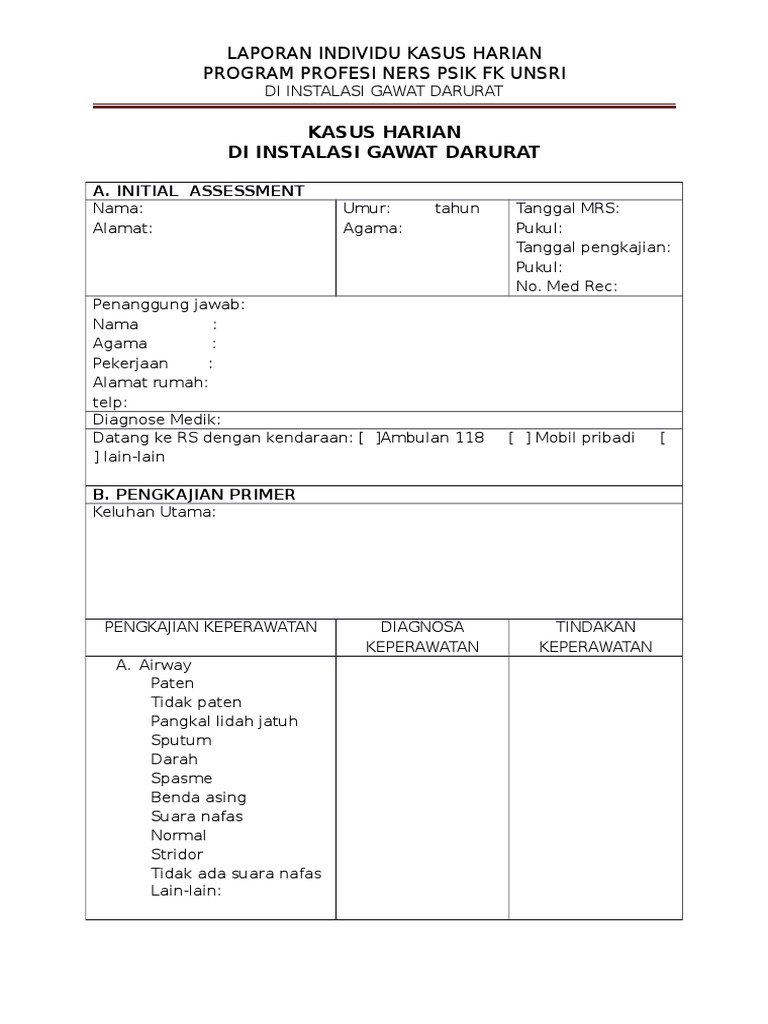 Format Laporan Resume Igd