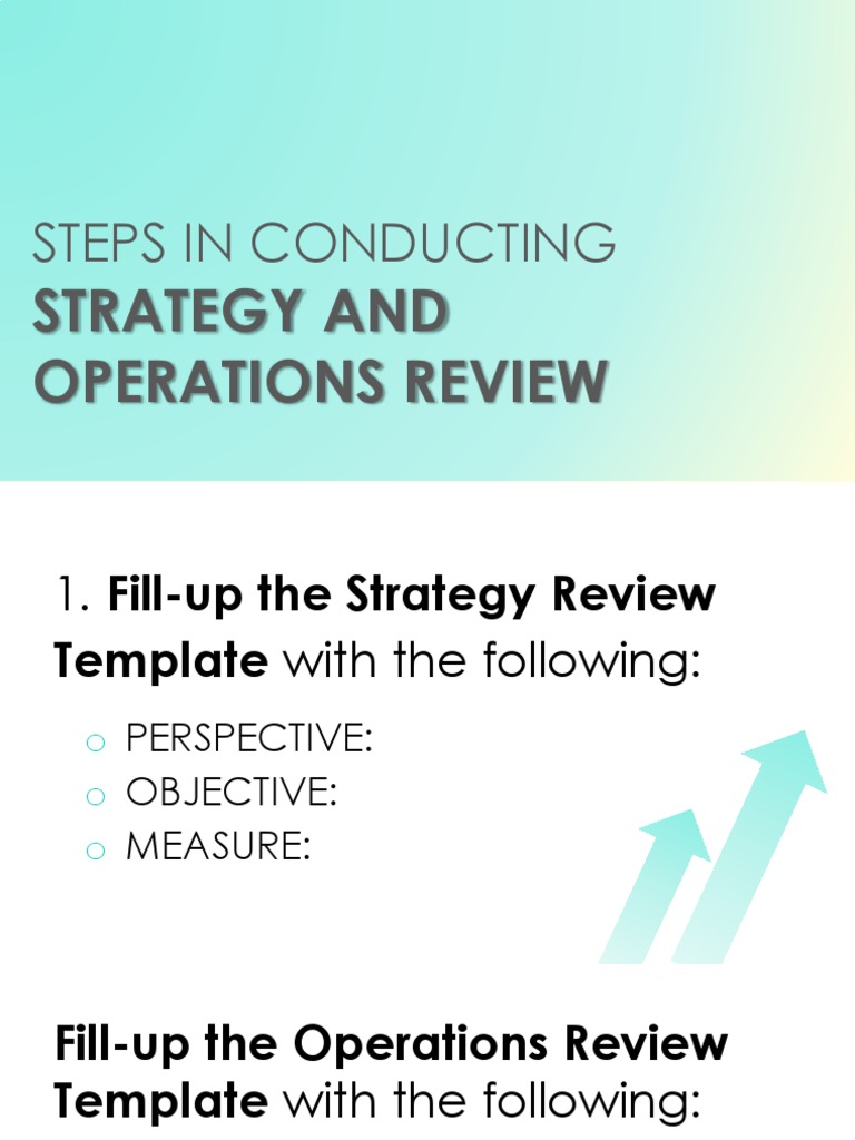 Steps in Conducting Strategy Operations Review | PDF