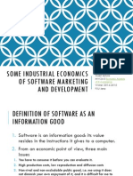 Some Industrial Economics of Software Marketing and Development