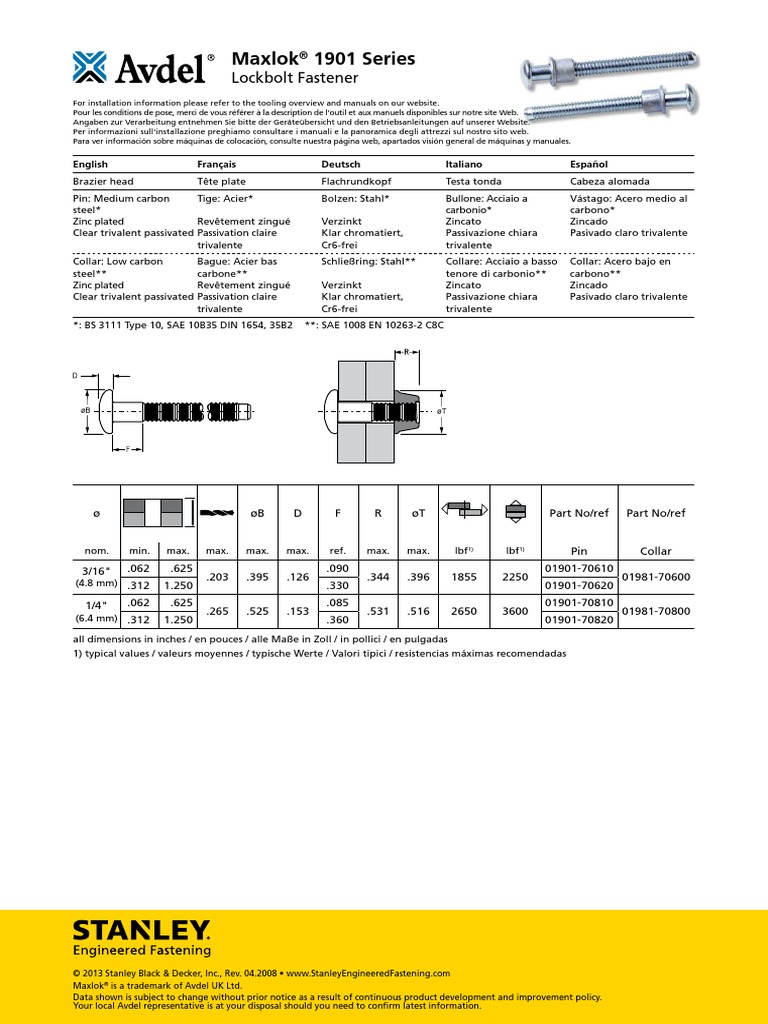 Maxlok 1901 Inch PDF | PDF | Home & Garden | Technology & Engineering