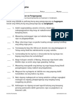 Hugnayan Na Pangungusap Worksheet