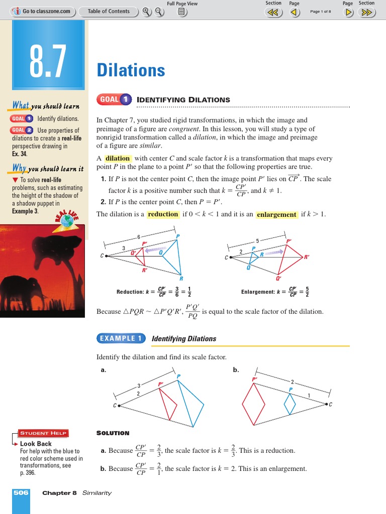 Dilation Transformations in Geometry | PDF | Triangle | Mathematical ...