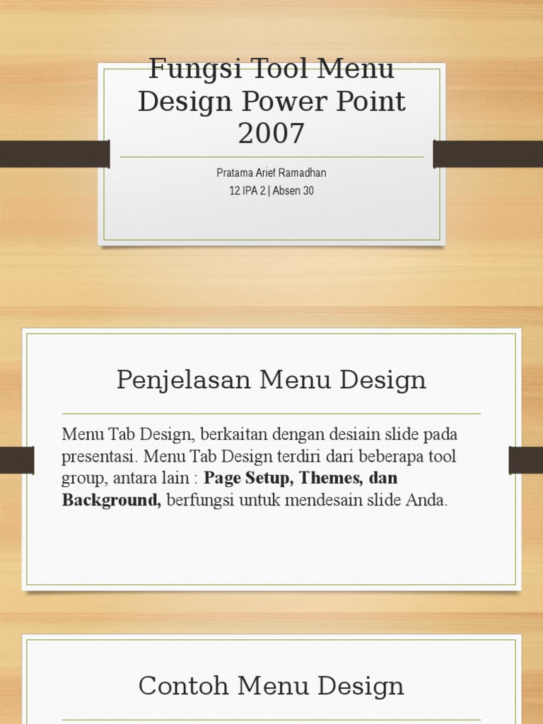 Fungsi Tool Di Menu Design Power Point 2007 | PDF