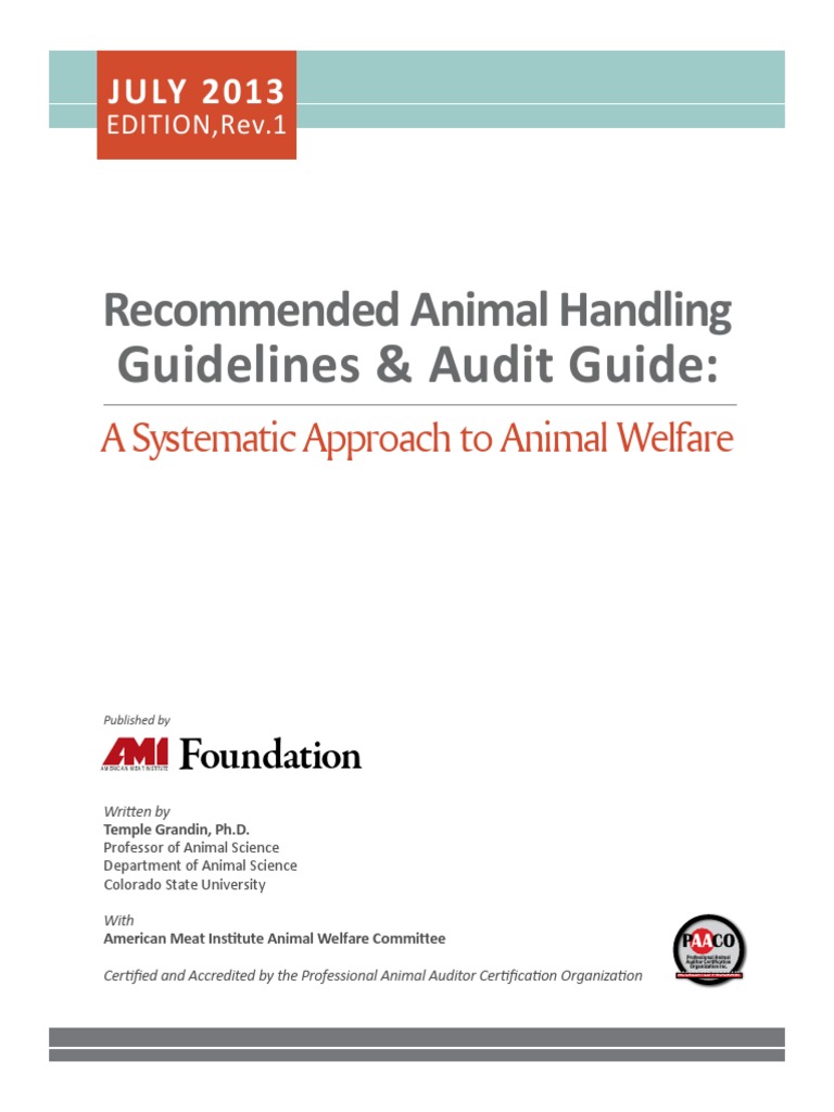Animal Handling Guidelines July 2013 Rev.1 Animal Slaughter Livestock