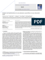 Analysis and Optimization of a New Photonic Crystal Filters in Near Ultraviolet 2012