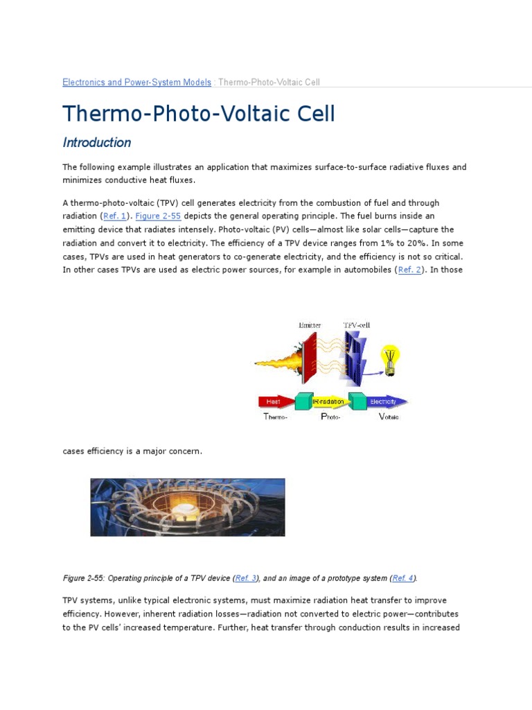 Thermo-Photo-Voltaic Cell Efficiency | PDF | Photovoltaics | Solar Cell