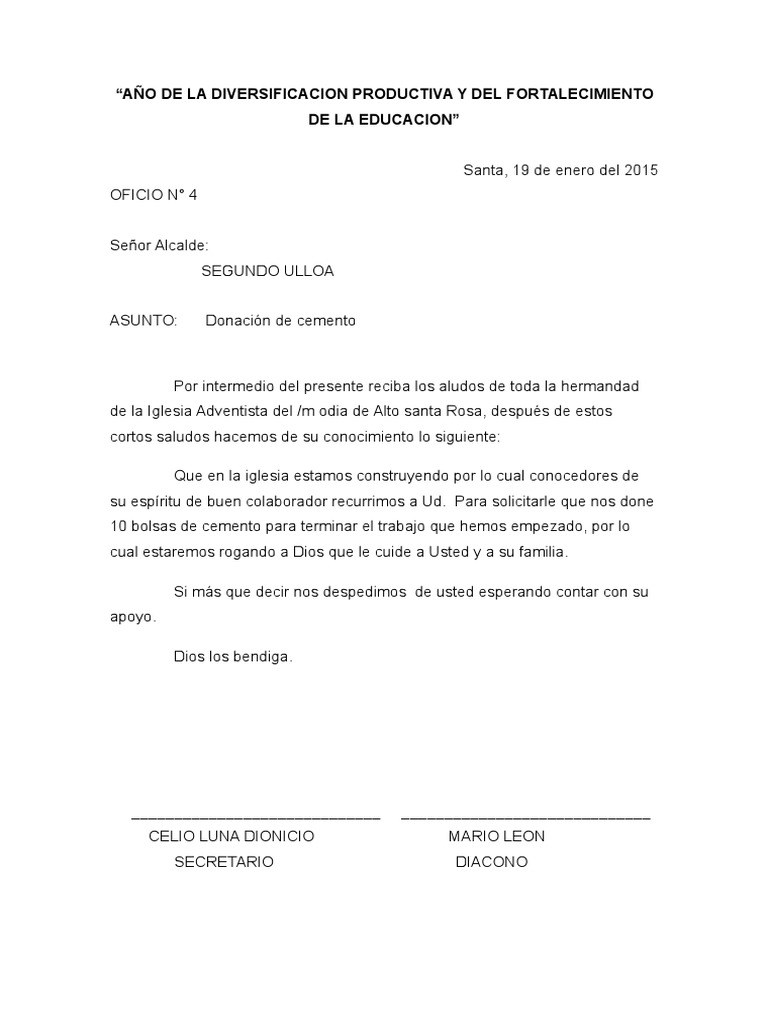 Oficio Señor Alcalde