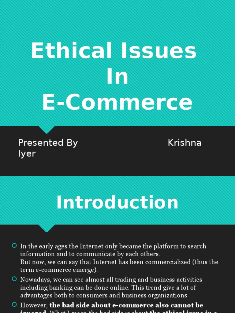 essay on ethical problems of e commerce