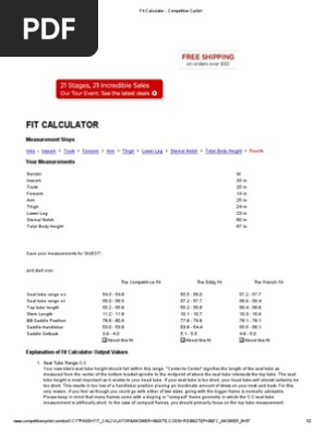 competitive cyclist calculator
