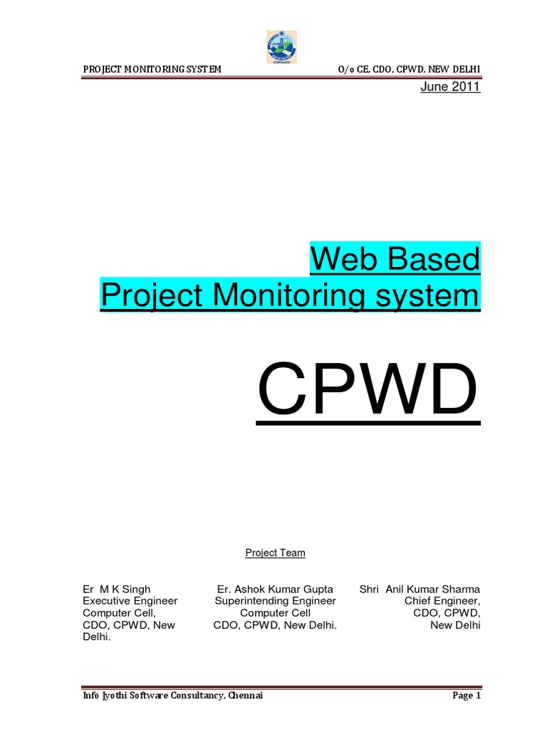 CPWD Web Based Project Monitoring System | PDF | Directory (Computing ...