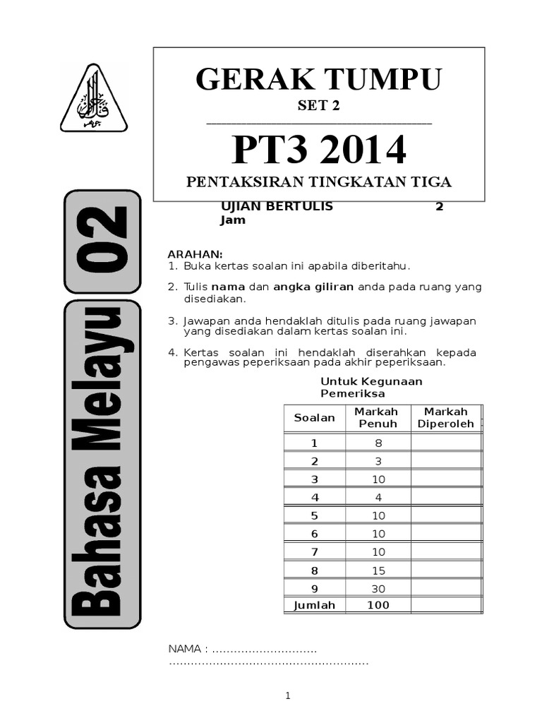 Contoh Soalan PT3