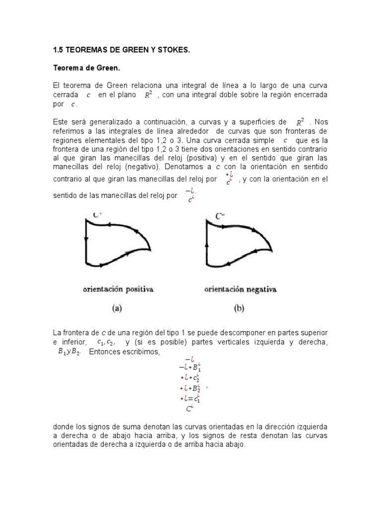 1.5 Teoremas de Green y Stokes Integral Física teórica