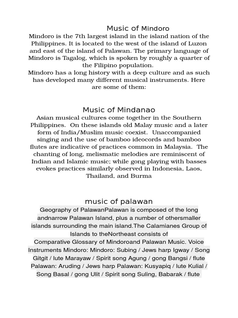 Music of Mindoro