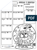 Sumas y restas de 2 cifras para colorear resultados