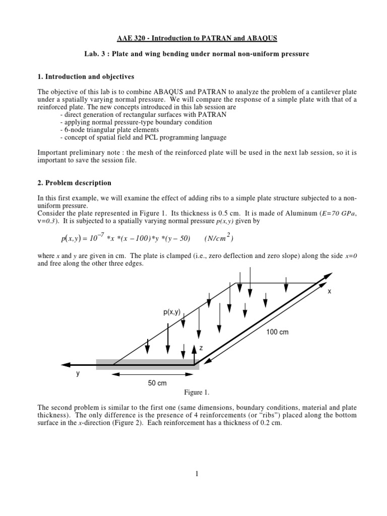 Plate and Wing Bending Analysis Lab | PDF | Curve | Finite Element Method