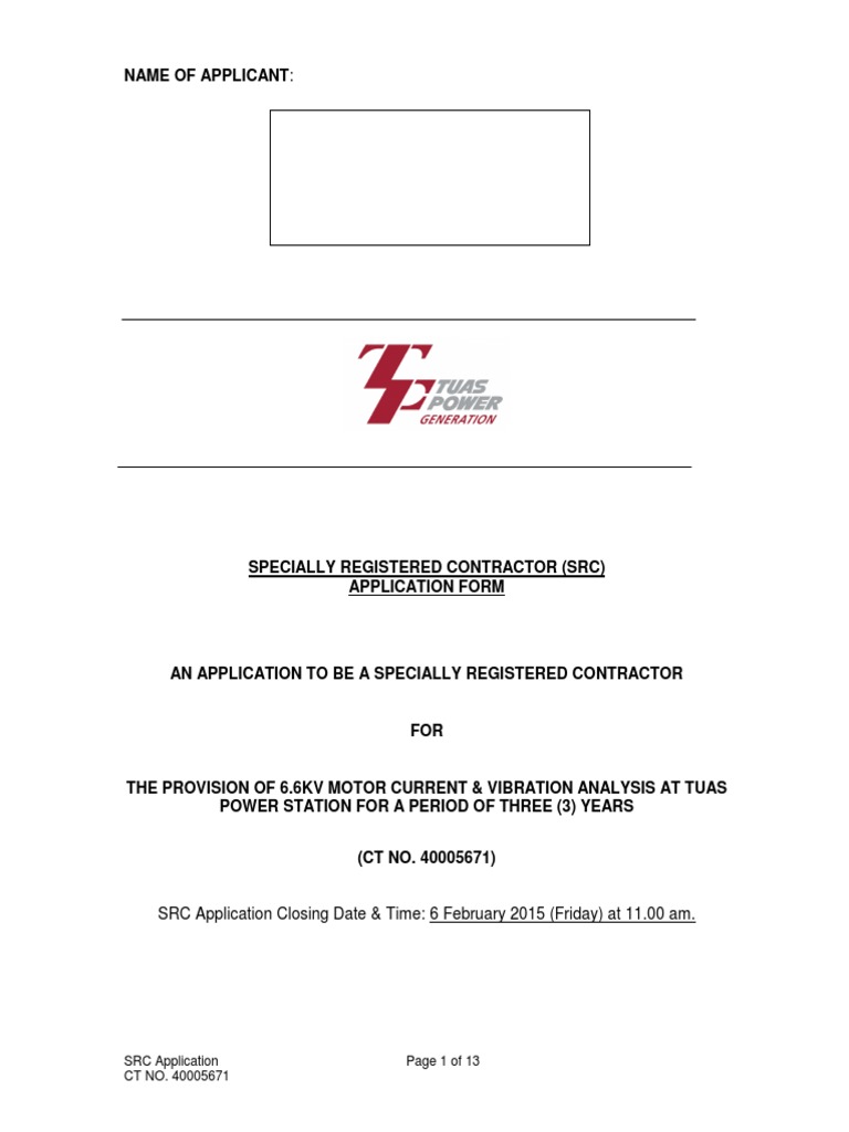 SRC Application for Tuas Power Station | PDF | Joint Venture | Balance ...