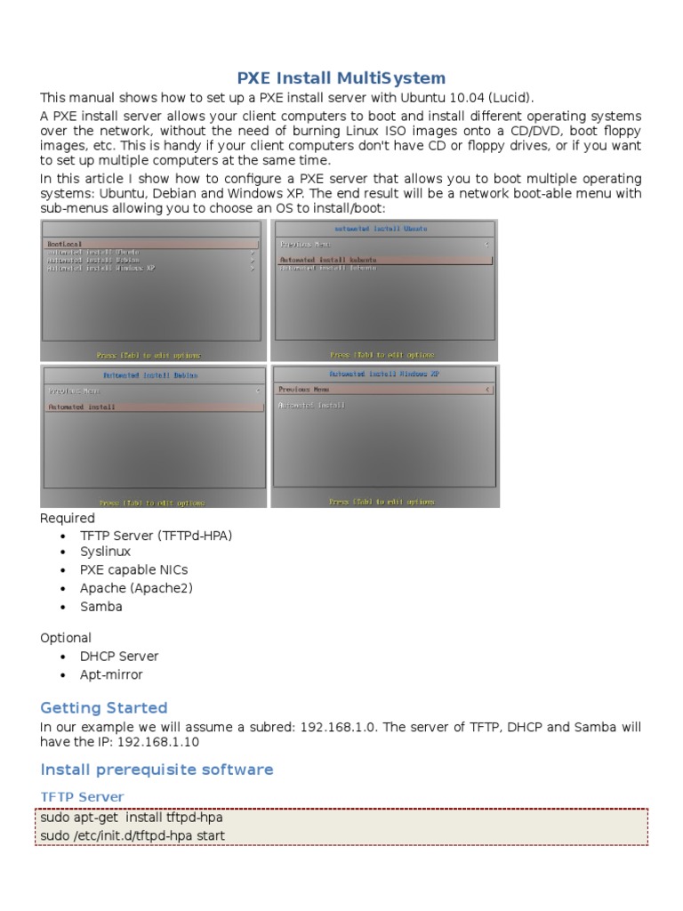 PXE Install MultiSystem PDF Microsoft Windows Operating System