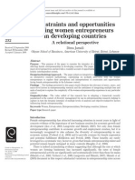 Constraints and Opportunities Facing Women Entrepreneurs in Developing Countries