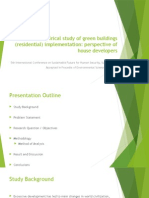 The Empirical Study of Green Buildings (Residential) Implementation: Perspective of House Developers