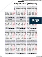 Year 2015 Calendar – Romania