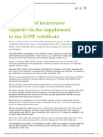 Recording of Incinerator Capacity On The Supplement To The IOPP Certificate