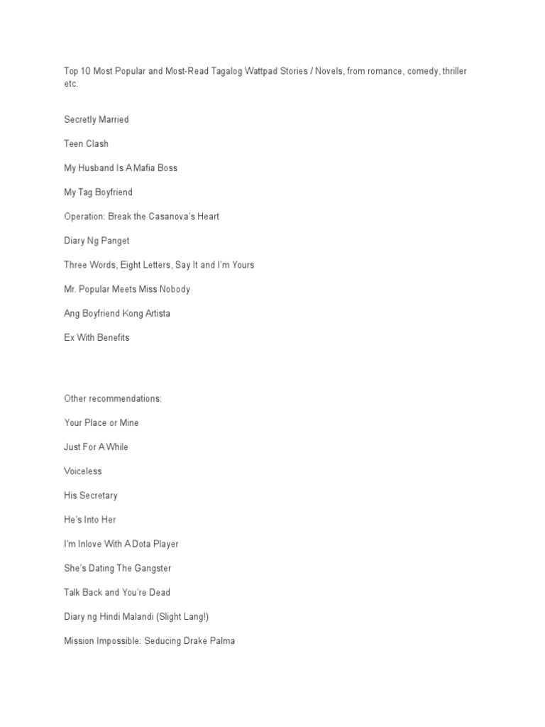 Wattpad Tagalog Soft Copies Pdf Download