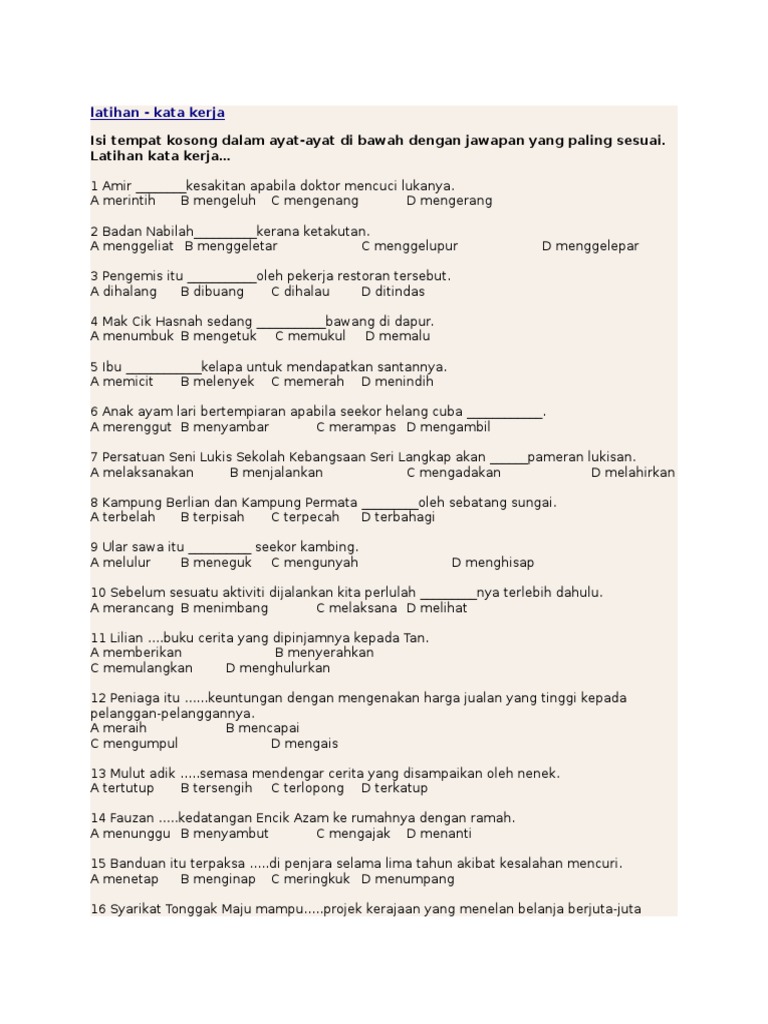 Latihan Tatabahasa Pmr Pdf