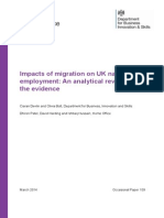 Impacts of migration on UK native employment