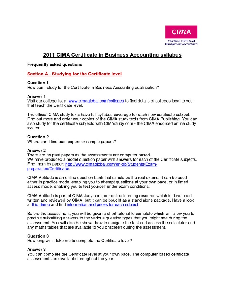 cima cert ba
