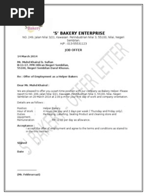 JOB OFFER