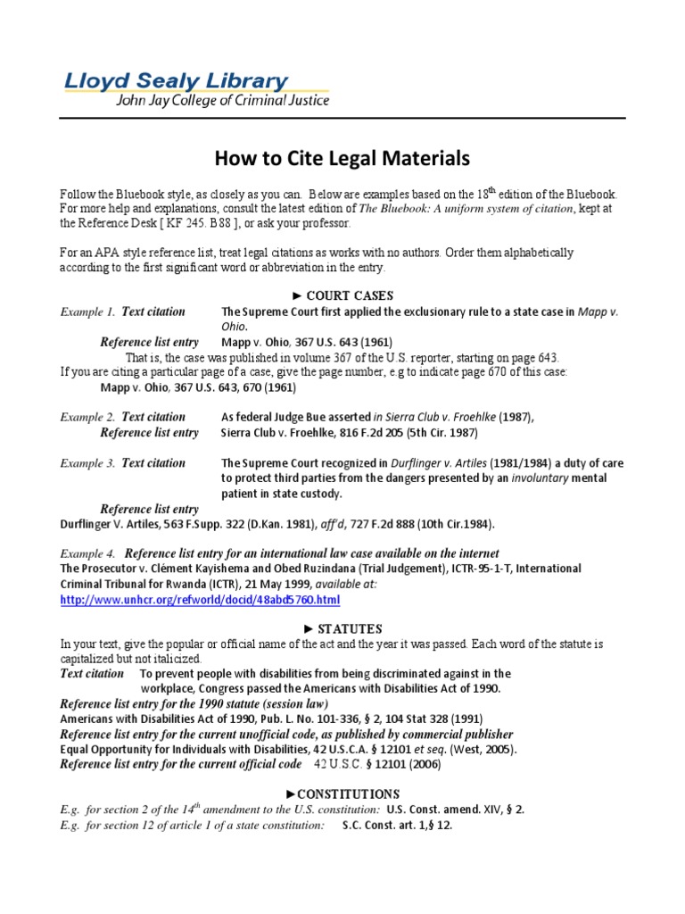 Quick Legal Cite United States Code Citation