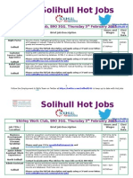 Solihull Hot Jobs: Shirley Work Club, B90 3GG. Thursday 5 February 2015