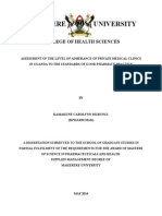 Assessment of The Level of Adherance of Private Medical Clinics in Kampala To The Standards of Good Pharmacy Practice