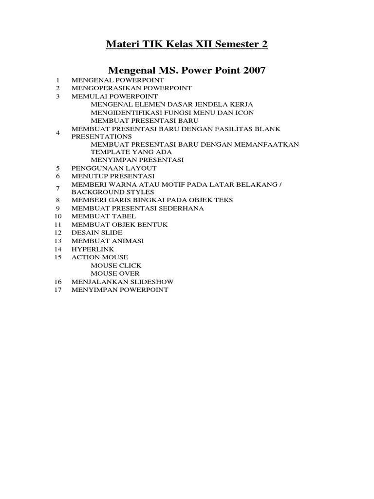 Materi Tik Kelas Xii Semester 2 Pdf Pdf