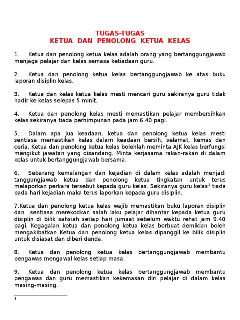 Penolong Ketua Kelas In English