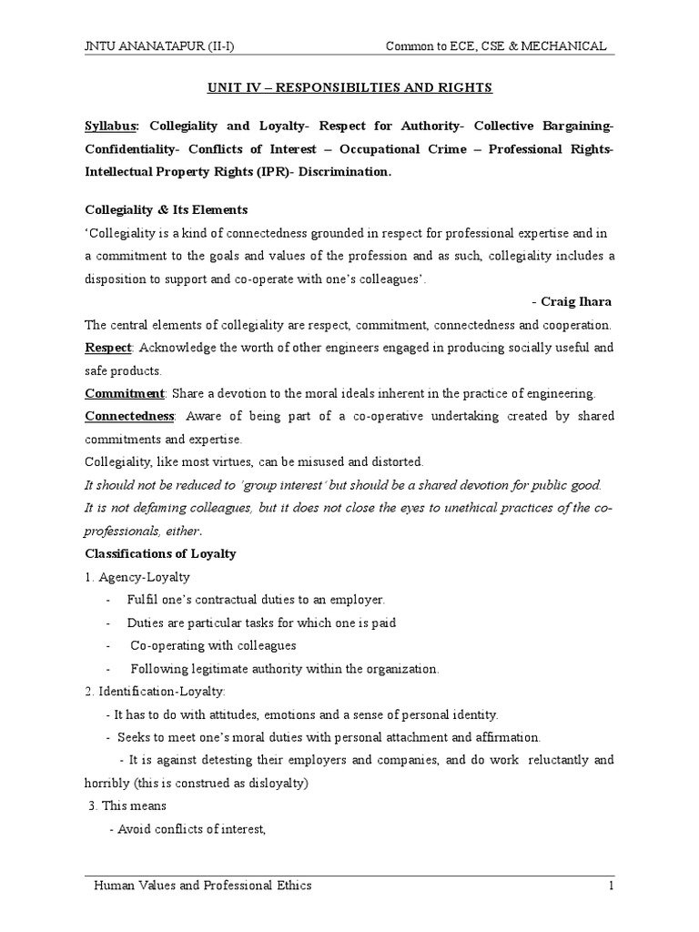 UNIT IV Engineering Ethics | PDF | Whistleblower | Employment