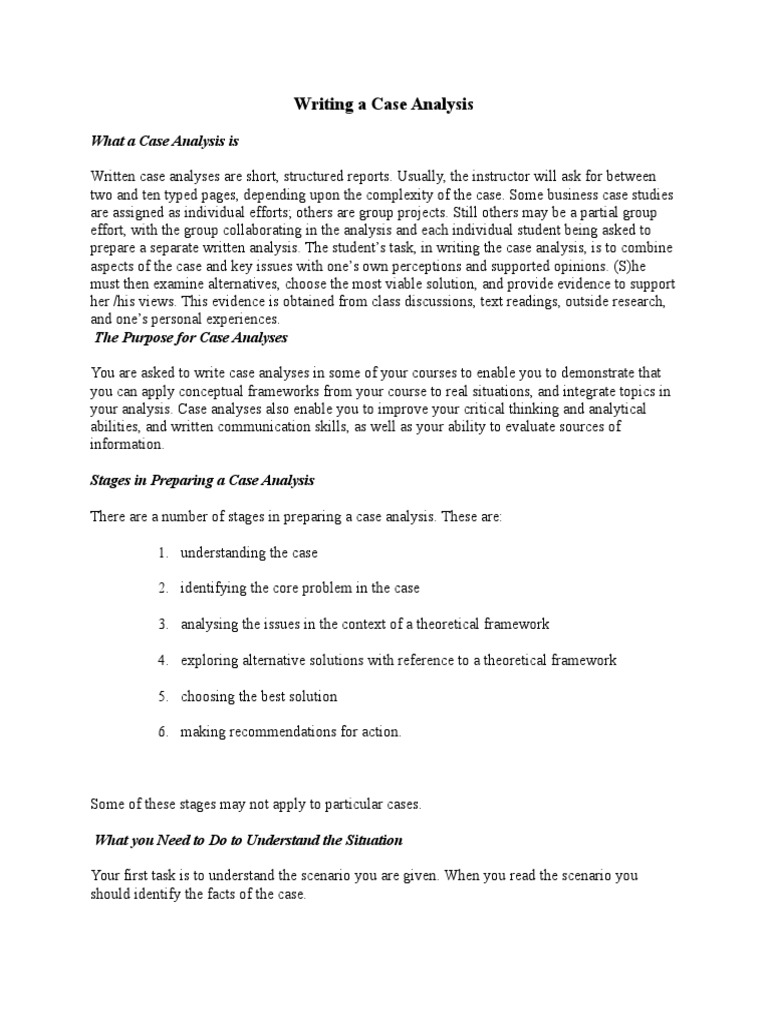 Case Analysis: A Structured Approach | PDF | Career & Growth | Business