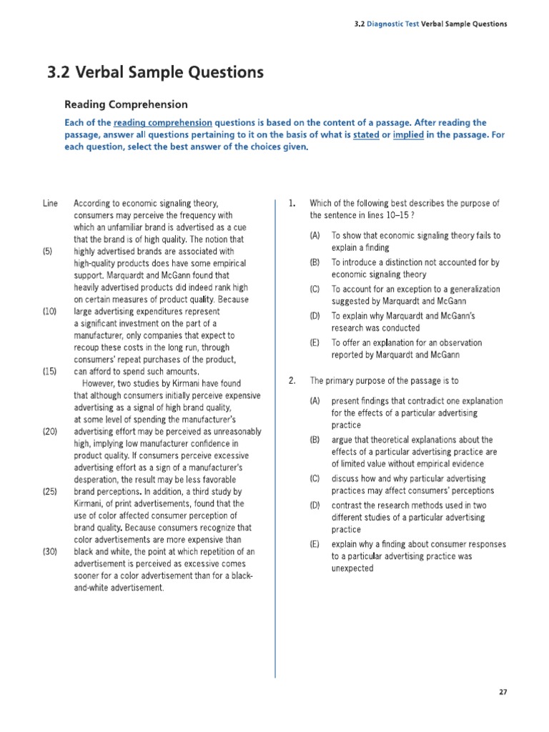 GMAT Verbal PDF Standardized Tests Tests