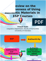 A Review On The Effectiveness of Using Authentic Materials in ESP Courses