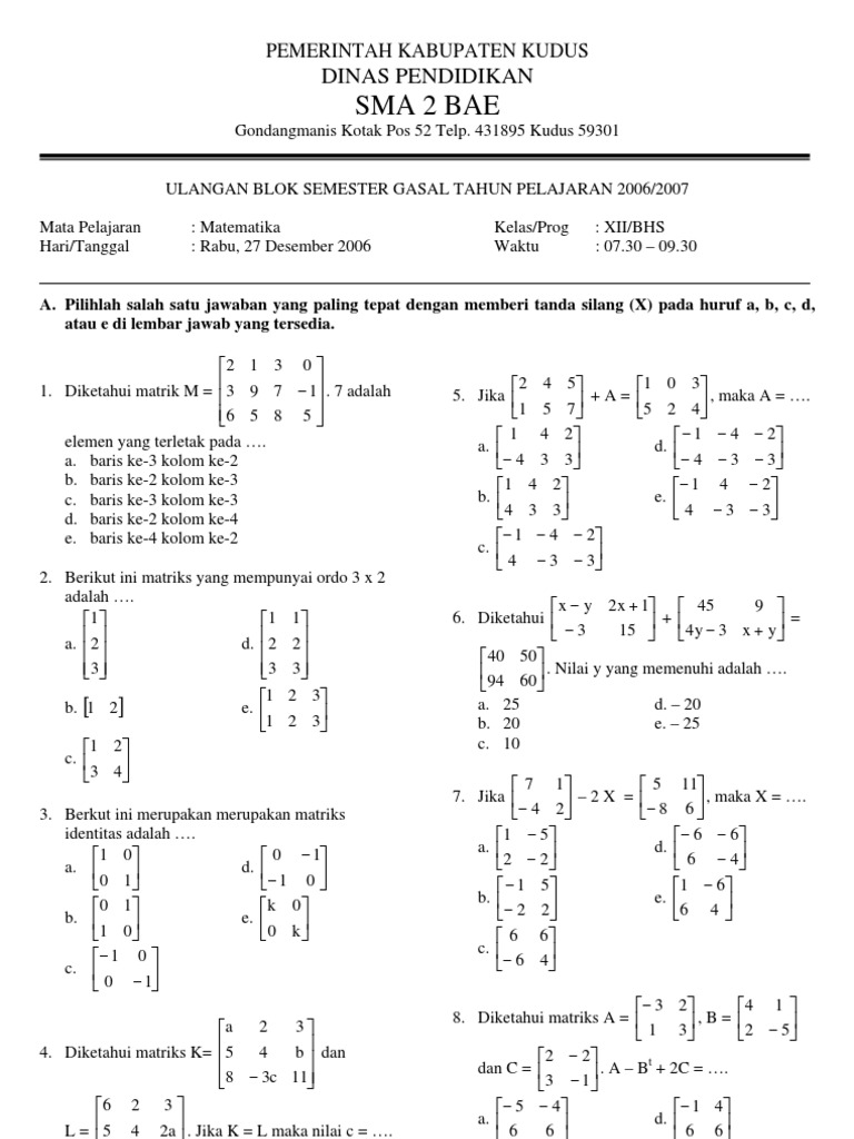 Soal Un Matematika Sma Ipa Materi Persamaan Dan Fungsi Kuadrat