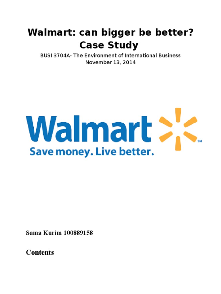 Walmart Case Study PDF Walmart Retail