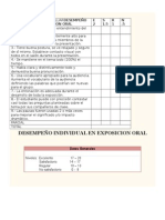 Lista de Cotejo en Exposicion Oral