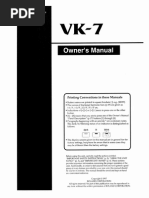 Roland VK-7 Organ Manual | PDF