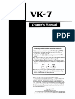 Roland VK-7 Organ Manual