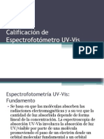 Calificación de Espectrofotómetro UV-Vis